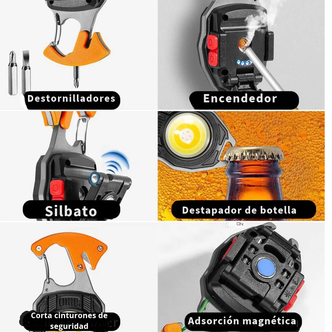 Llavero Multiusos con Linterna LED Recargable
